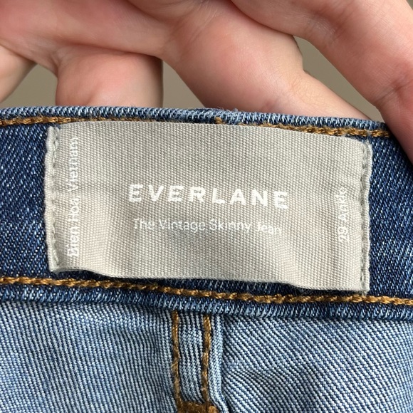 Everlane The Vintage Skinny Jean Button Fly Raw Hem Women’s Size 29 Ankle - Picture 6 of 7